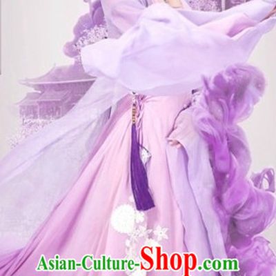 Ancient Chinese Royal Highness Purple Beauty Clothing and Hair Accessories Complete Set for Women