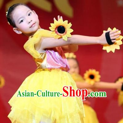 Traditional Chinese Yangge, Children Kindergarten Fan Dancing Wholesale Costume, Folk Dance Yangko Costume Dancewear for Kids
