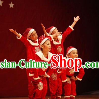 Traditional Chinese Yangge, Children Kindergarten Fan Dancing Wholesale Costume, Folk Dance Yangko Costume Christmas Dancewear for Kids