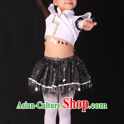 Traditional Chinese Yangge, Children Kindergarten Fan Dancing Wholesale Costume, Folk Dance Yangko Costume, Traditional Chinese Mongolian Nationality Dancewear for Kids