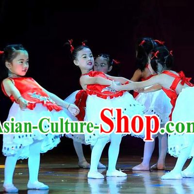 Traditional Chinese Yangge, Children Kindergarten Fan Dancing Wholesale Costume, Folk Dance Yangko Costume, Traditional Chinese Dancewear for Kids