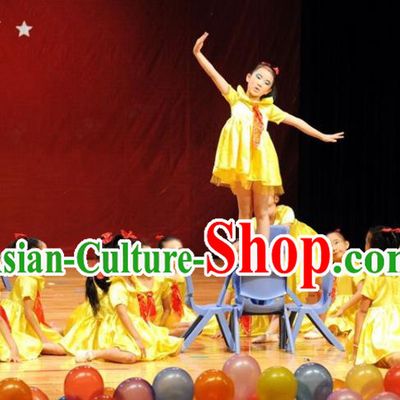 Traditional Chinese Yangge, Children Kindergarten Fan Dancing Wholesale Costume, Folk Dance Yangko Costume Dancewear for Kids