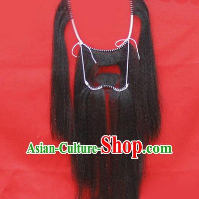 Chinese Ancient Opera Old Men Long Wig Beard, Traditional Chinese Beijing Opera Props Mustache