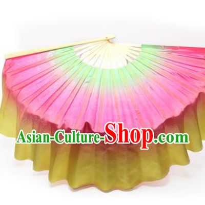 Pure Silk Traditional Chinese Fans Oriental Fan Folk Dance Hand Fan Dance Ribbons Cultural Dances