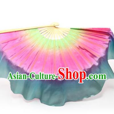 Pure Silk Traditional Chinese Fans Oriental Fan Folk Dance Hand Fan Dance Ribbons Cultural Dances