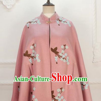 Traditional Classic Women Clothing, Traditional Classic Chinese Han Dynasty Woolen Cloak, Chinese Ancient Style Hanfu Embroidered Wool Cape for Women
