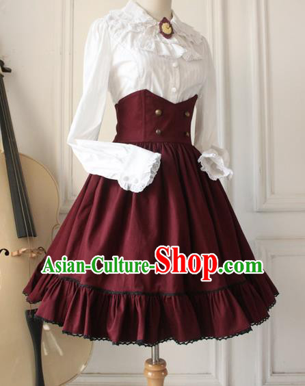 Traditional Classic White Silk Pajamas Heavy Lace Embroidery Evening Dress Restoring Garment Skirt Braces Skirt