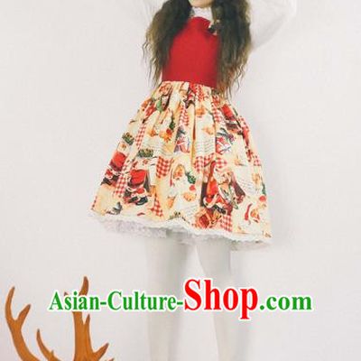 Traditional Classic Women Clothing, Traditional Classic Christmas One-piece Dress, British Restoring Ancient Vest Christmas Skirt for Women