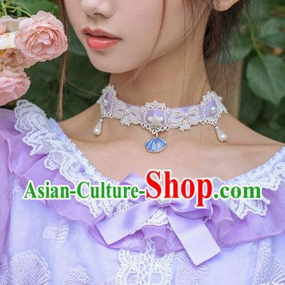Traditional Classic Pearl Necklace, Restoring Ancient Lace Necklace for Women