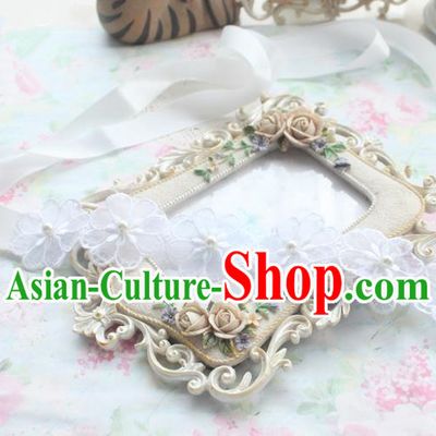 Traditional Classic Hair Accessories, Restoring Ancient Lace Princess Handmade Flowers Hair Ribbon for Women