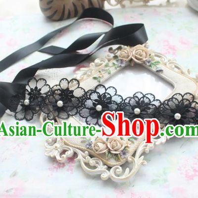 Traditional Classic Hair Accessories, Restoring Ancient Lace Princess Handmade Flowers Hair Ribbon for Women