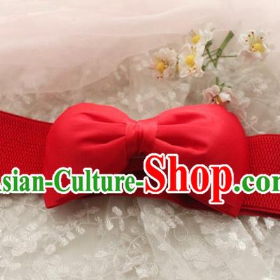 Traditional Classic Elegant Bowknot Belt, Restoring Ancient Princess Handmade Elastic Waist Sealing for Women