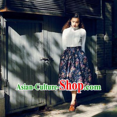 Traditional Classic Elegant Women Costume Half Skirt, Restoring Ancient Princess Bubble Skirt Broken Beautiful Dress for Women