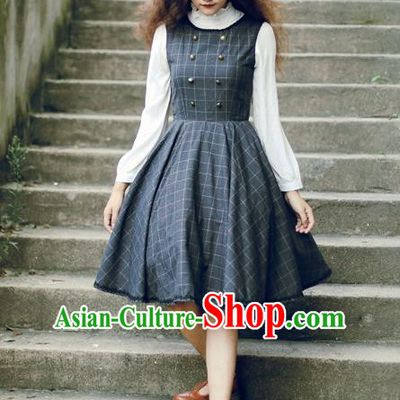 Traditional Classic Elegant Women Costume Woolen Sundress, Restoring Ancient Gothic Princess Wool Jumper Skirt for Women