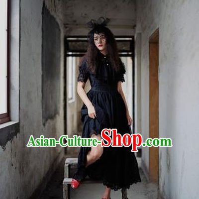 Traditional Classic Elegant Women Costume One-Piece Dress, Restoring Ancient Princess Gothic Lace Dress for Women