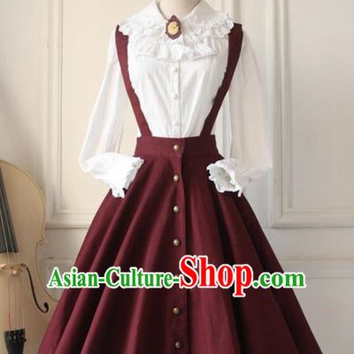 Traditional Classic Elegant Women Costume One-Piece Dress, Restoring Ancient Princess Suspender Skirt Giant Swing Sundress for Women