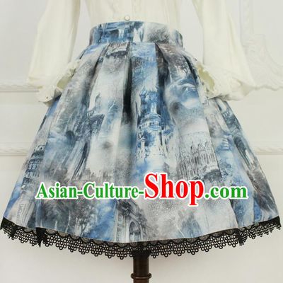 Traditional Classic Elegant Women Costume Bust Skirt, Restoring Ancient Princess Oil Painting Gothic Giant Swing Skirt for Women
