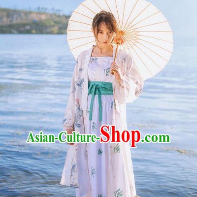 Traditional Japanese Restoring Ancient Kimono Costume Haori Smock, China Hanfu BeiZi Modified Long Cardigan for Women