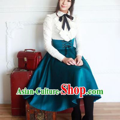Traditional Classic Elegant Women Costume Fishbone Bust Skirt, Restoring Ancient Princess Drawnstring Gothic Giant Swing Skirt for Women