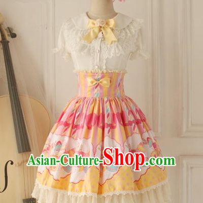 Traditional Classic Elegant Women Costume Fishbone Bust Skirt, Restoring Ancient Princess High Waist Sweet Giant Swing Skirt for Women