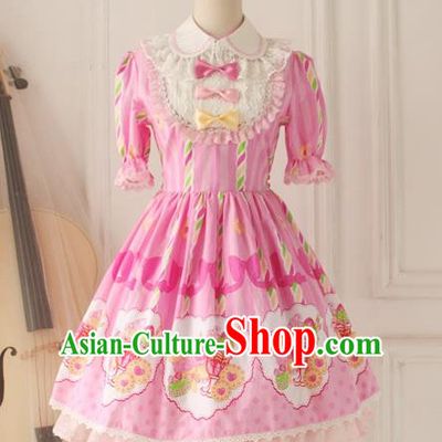 Traditional Classic Elegant Women Costume One-Piece Dress, British Restoring Ancient Princess Sweet Dress for Women