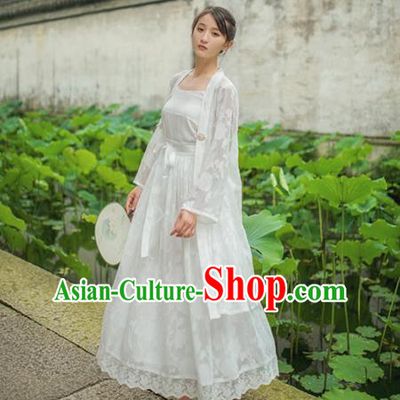 Traditional Classic Chinese Elegant Women Costume Hanfu Smock, Restoring Ancient Han Dynasty Shadow Cardigan for Women