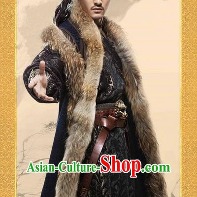 Traditional Ancient Chinese Minority Nationality Costumes, Ancient Chinese Nationality Cosplay Aristocrat Swordsmen Knight Costume Complete Set for Men