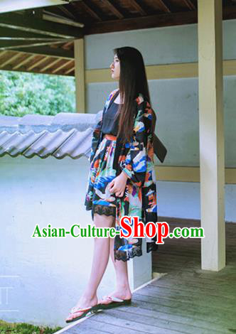 Traditional Japanese Restoring Ancient Kimono Costume Haori Smock