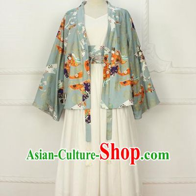 Traditional Japanese Restoring Ancient Kimono Costume Haori Smock, China Kimono Modified Coat Short Cardigan for Women