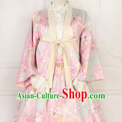 Traditional Japanese Restoring Ancient Kimono Costume Smock, China Modified Double Side Short Cardigan Sweet Jacket for Women