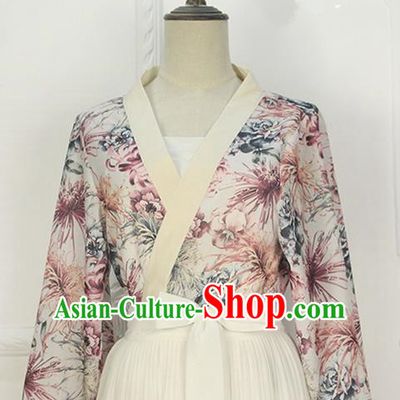 Traditional Japanese Restoring Ancient Kimono Costume Crane Smock, China Modified Double Side Short Cardigan for Women