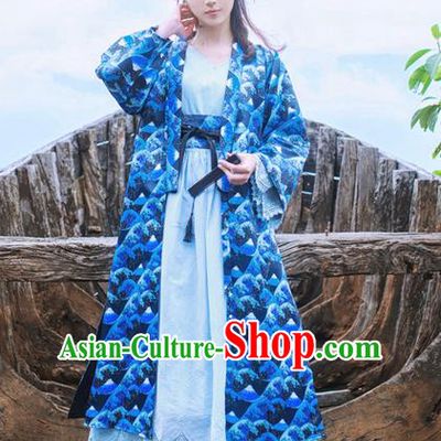 Traditional Japanese Restoring Ancient Kimono Costume Haori Smock, China Kimono Modified Coat Long Cardigan for Women