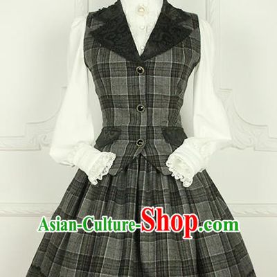 Traditional Classic Elegant Women Costume Set Complete Woolen Vest and Bust Skirt, Restoring Ancient Wool Vest and Skirt for Women