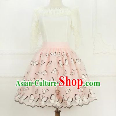 Traditional Classic Elegant Women Costume Organza Bust Skirt, Restoring Ancient Embroidered Bubble Skirt for Women