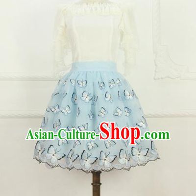 Traditional Classic Elegant Women Costume Organza Bust Skirt, Restoring Ancient Embroidered Bubble Skirt for Women