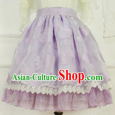 Traditional Classic Elegant Women Costume Bust Skirt, Restoring Ancient Princess Bubble Skirt Giant Swing Lace Skirt for Women