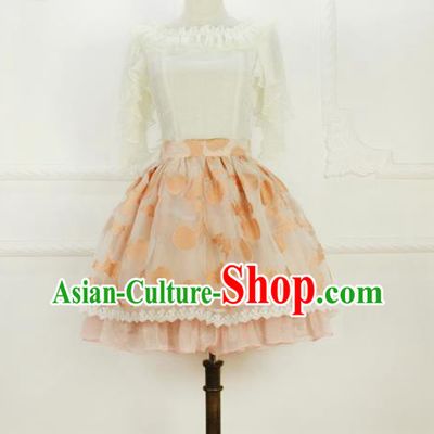 Traditional Classic Elegant Women Costume Bust Skirt, Restoring Ancient Princess Bubble Skirt Giant Swing Lace Skirt for Women