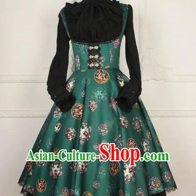 Traditional Classic Elegant Women Costume One-Piece Dress, Restoring Ancient Princess Gothic Joe Chest Giant Swing Sweet Dress for Women