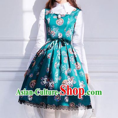 Traditional Classic Elegant Women Costume One-Piece Dress, Restoring Ancient Princess Gothic Giant Swing Pleated Dress for Women