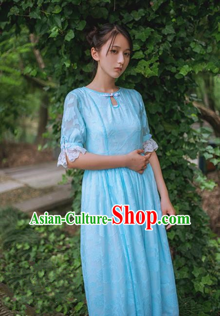 Traditional Chinese Costume Smock China Hanfu BeiZi Modified Long Dress for Women