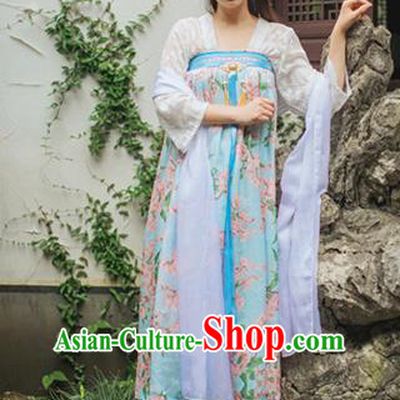 Traditional Classic Chinese Elegant Women Costume Han Dynasty Ruqun Dress, Chinese Hanfu Restoring Ancient Princess Plum Bust Skirt for Women