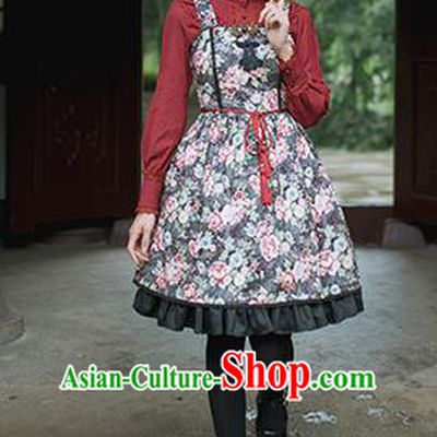 Traditional Classic Chinese Elegant Women Costume One-Piece Dress, Chinese Cheongsam Restoring Ancient Princess Tassels Dress for Women
