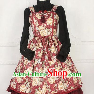 Traditional Classic Chinese Elegant Women Costume One-Piece Dress, Chinese Cheongsam Restoring Ancient Princess Tassels Dress for Women