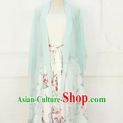 Traditional Classic Chinese Elegant Women Costume Hanfu Smock, Restoring Ancient Han Dynasty Shadow Long Cardigan for Women