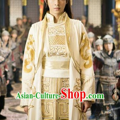 Traditional Chinese Ancient Men Costumes, Ancient Chinese Cosplay General Swordsmen Roayl Prince Embroidered Costume Complete Set for Men