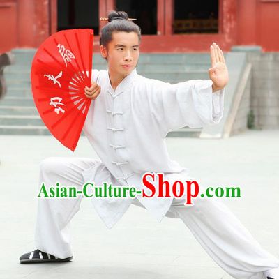 Traditional Chinese Wudang Uniform Taoist Uniform Linen Priest Frock Complete Set Kungfu Kung Fu Clothing Clothes Pants Slant Opening Shirt Supplies Wu Gong Outfits, Chinese Tang Suit Wushu Clothing Tai Chi Suits Uniforms for Men