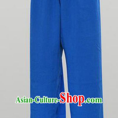 Traditional Chinese Wudang Uniform Taoist Linen Pants Wu Gong Trousers, Chinese Tang Suit Wushu Clothing Tai Chi Bloomers for Men
