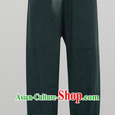 Traditional Chinese Wudang Uniform Taoist Linen Pants Wu Gong Trousers, Chinese Tang Suit Wushu Clothing Tai Chi Bloomers for Men