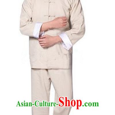 Traditional Chinese Wudang Uniform Taoist Bamboo Linen Uniform Complete Set Kungfu Kung Fu Clothing Clothes Pants Shirt Supplies Wu Gong Outfits, Chinese Tang Suit Wushu Clothing Tai Chi Suits Uniforms for Men