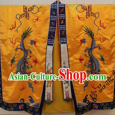 Traditional Chinese Wudang Uniform Taoist Cassock Robes Silk Embroidery Double Dragons Robe Ssangyong Robe for Men